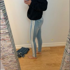 BEBE side striped skinny jeans